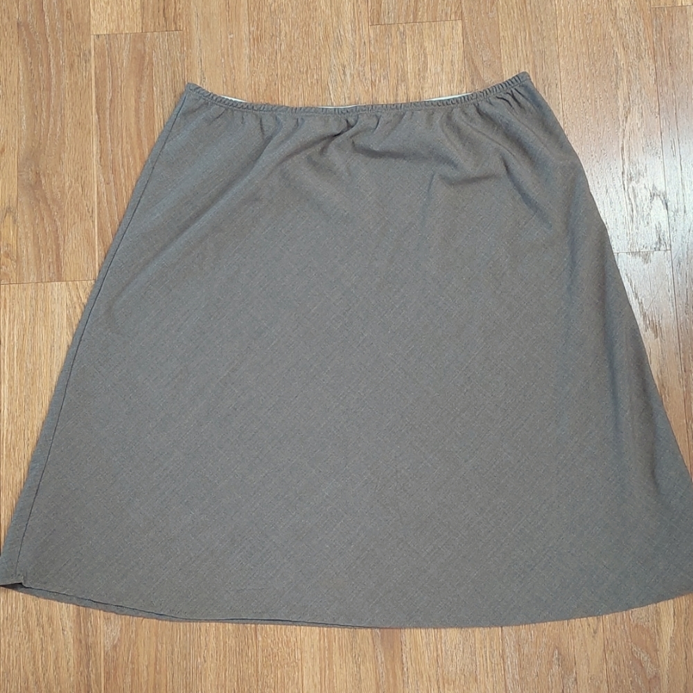 BRIGGS Womens Large Tan A-Line Skirt Elastic Waist